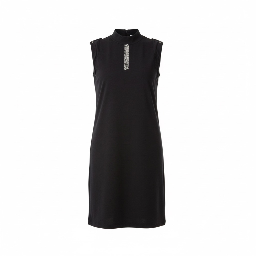 WW Worth Silk Black Sheath Sequin Dress Small Cruise Cocktail LBD Quiet Luxury‎